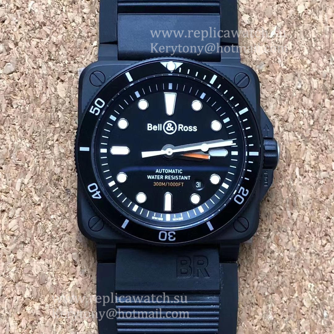 Replica Bell & Ross BR 03-92 Diver Noob Factory PVD Black Dial M9015 (Free Strap)