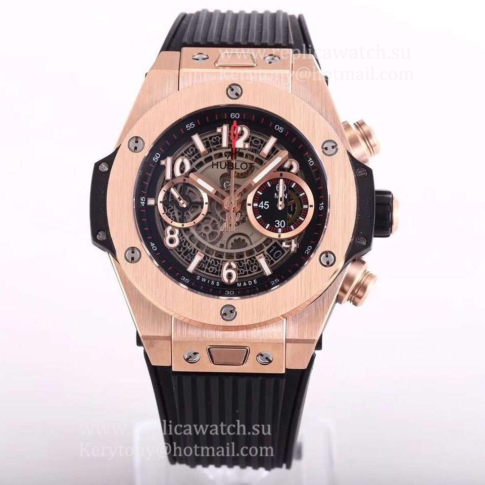 NEW Replica Hublot Big Bang Unico King Gold 411.OX.1180.RX Noob Factory Rose Gold Skeleton Dial HUB1242