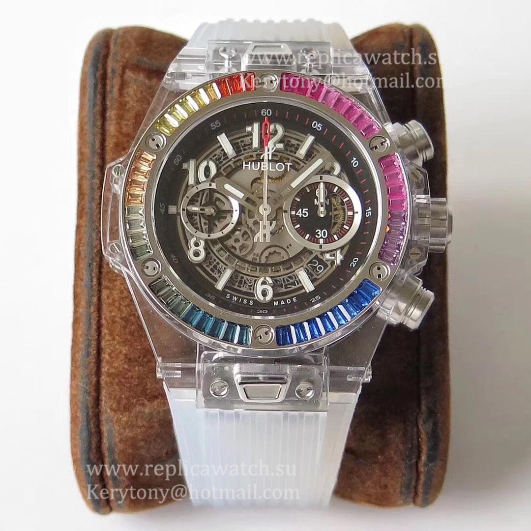 Perfect Replica Hublot Big Bang Unico Sapphire Galaxy 411.JX.4803.RT.4098 OXF Sapphire Crystal Skeleton Dial HUB1242