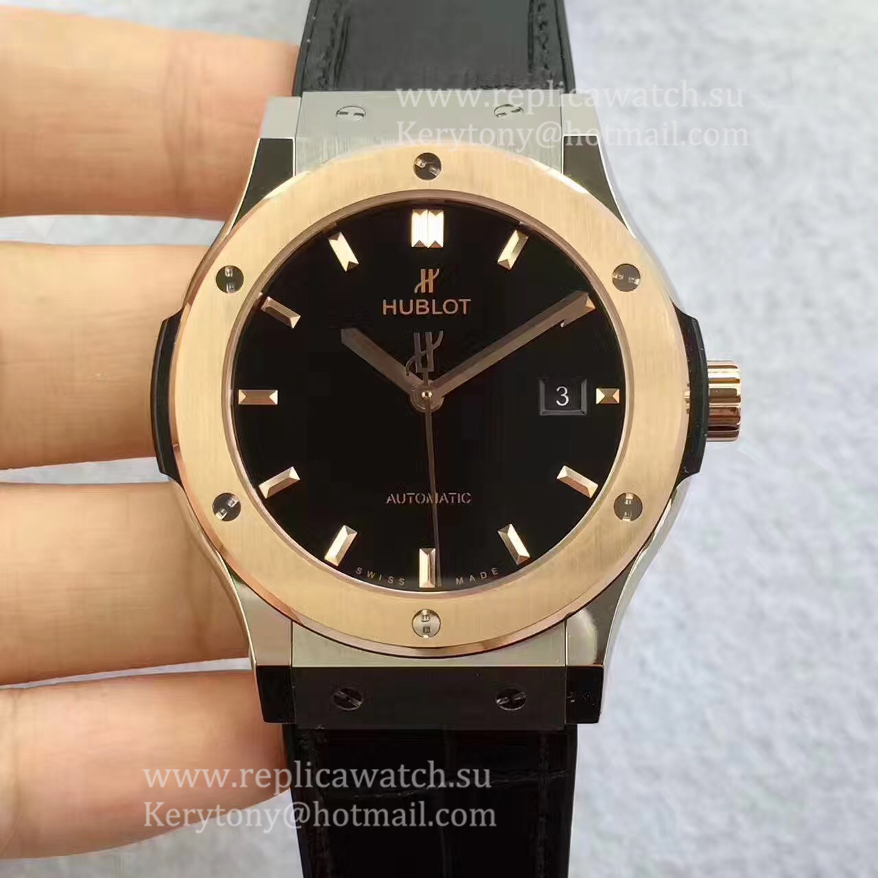 Perfect Replica Hublot Classic Fusion Titanium King Gold 511.NO.1181.LR JJF Titanium Black Dial HUB1112
