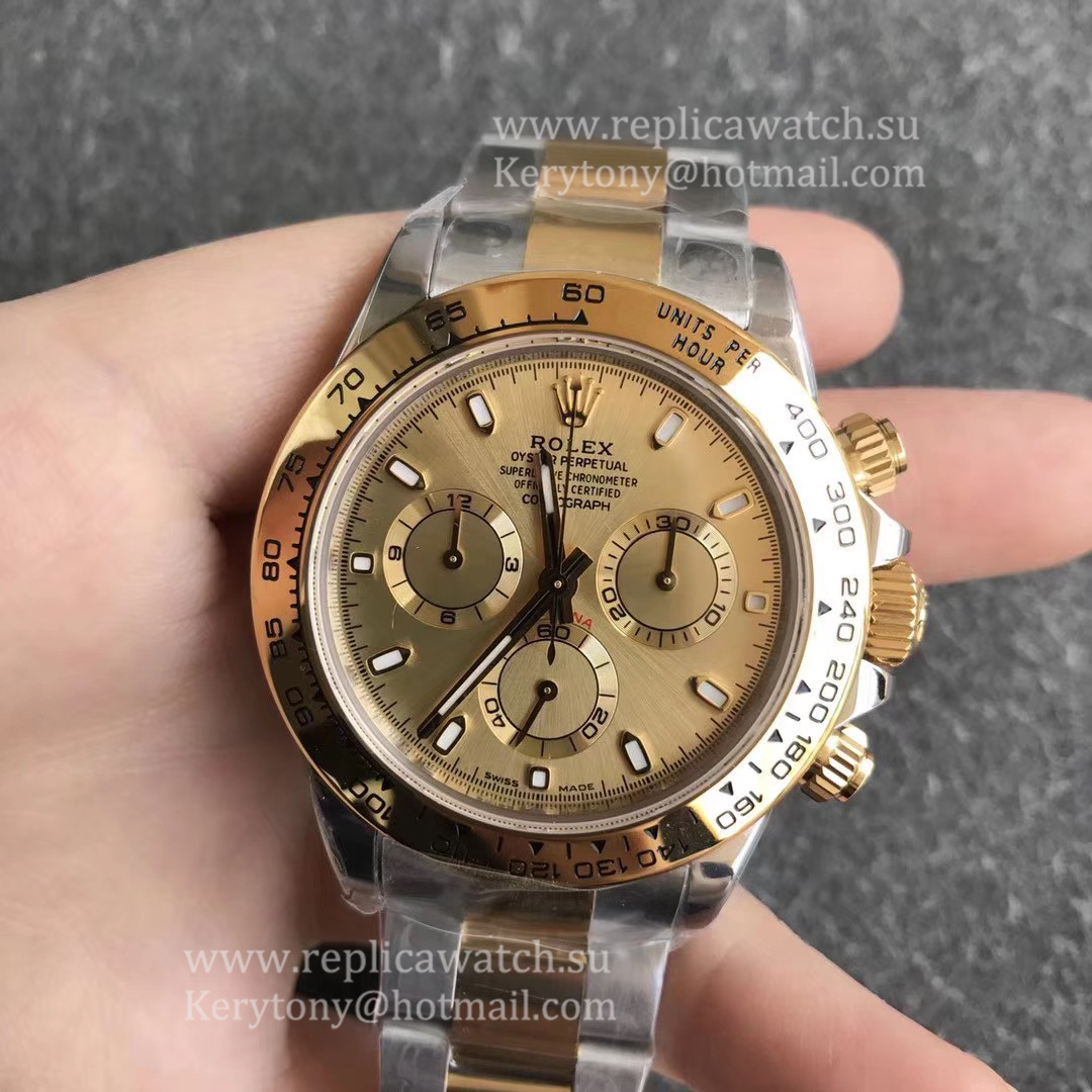 Shop R01ex Daytona 116503 2020 Noob Factory SS 904L & Yellow Gold Champagne Dial 4130