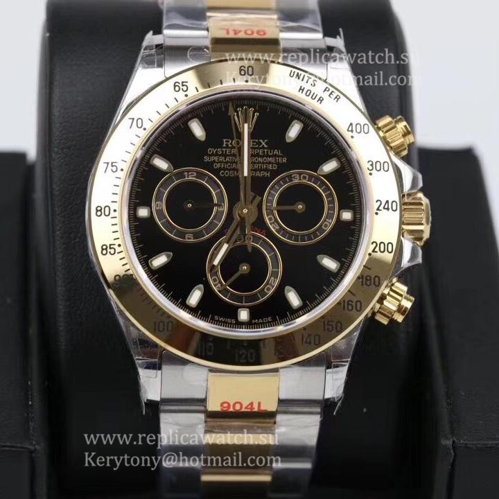 High Quality R01ex Daytona  116503 GMF Yellow Gold & SS 904L Black Dial 4130