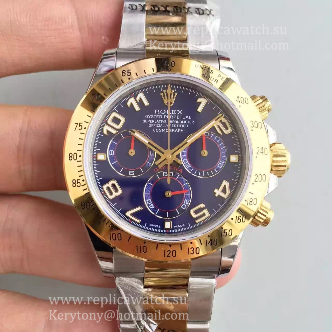Shop R01ex Daytona 116503 JHF Yellow Gold & SS Blue Dial 4130