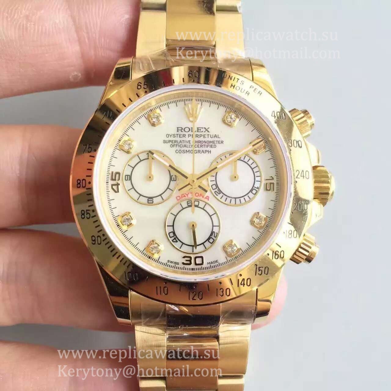 Replica R01ex Daytona  116508 JHF Yellow Gold White Dial Dial 4130