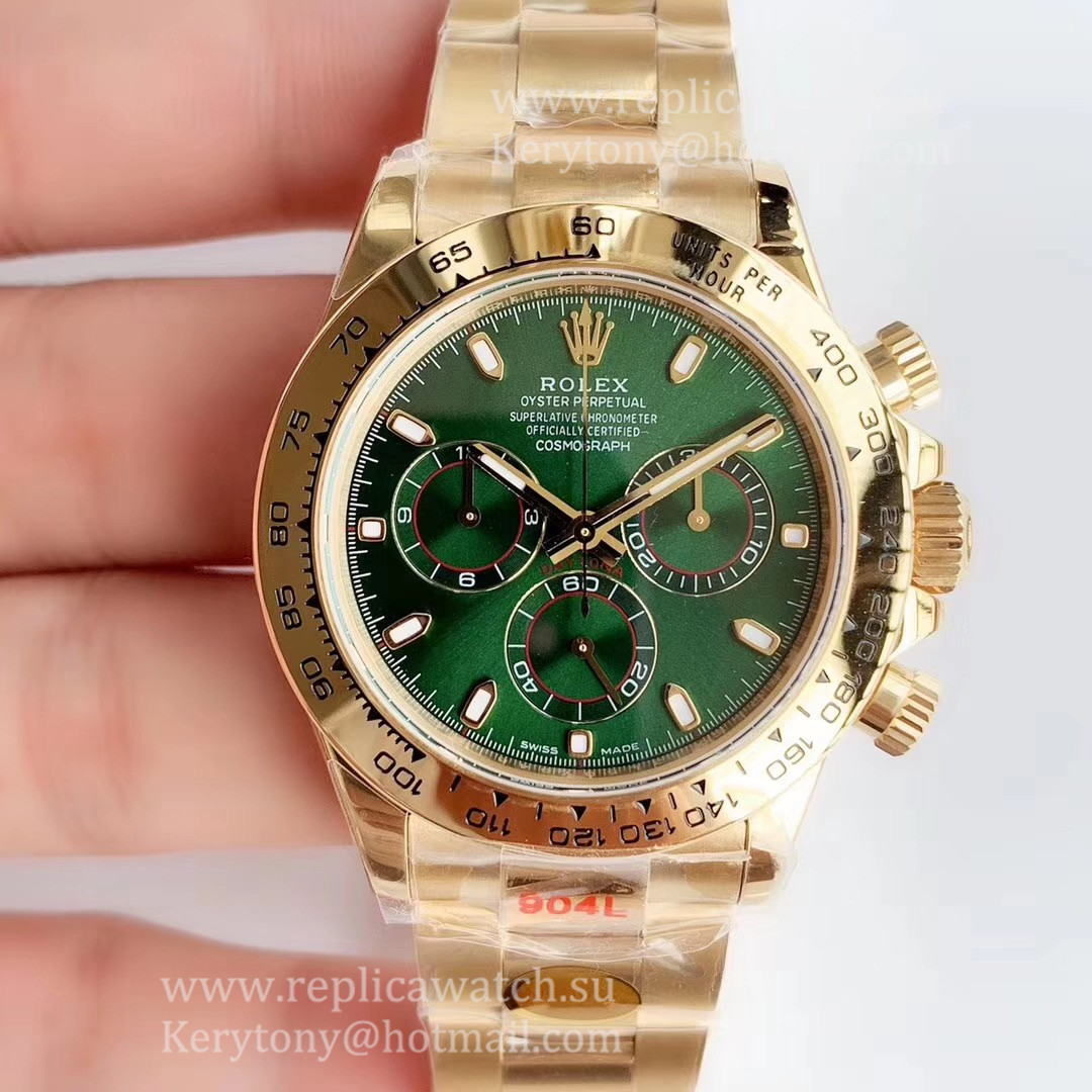 Best Price R01ex Daytona  116508 Noob Factory V3 SS 904L & 18K Yellow Gold Wrapped Green Dial 4130