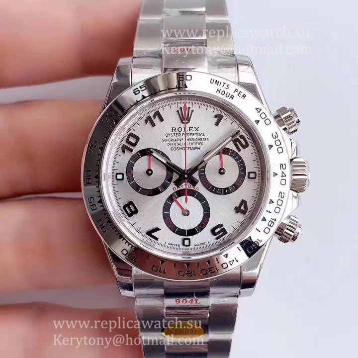 Replica R01ex Daytona  116509 2020 Noob Factory V3 SS 904L Silver Dial 4130