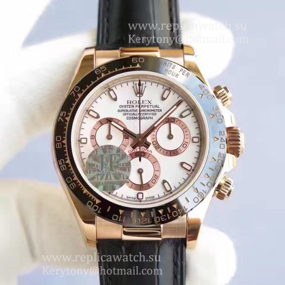 NEW Replica R01ex Daytona 116515 LN JF Rose Gold White Dial Swiss 7750