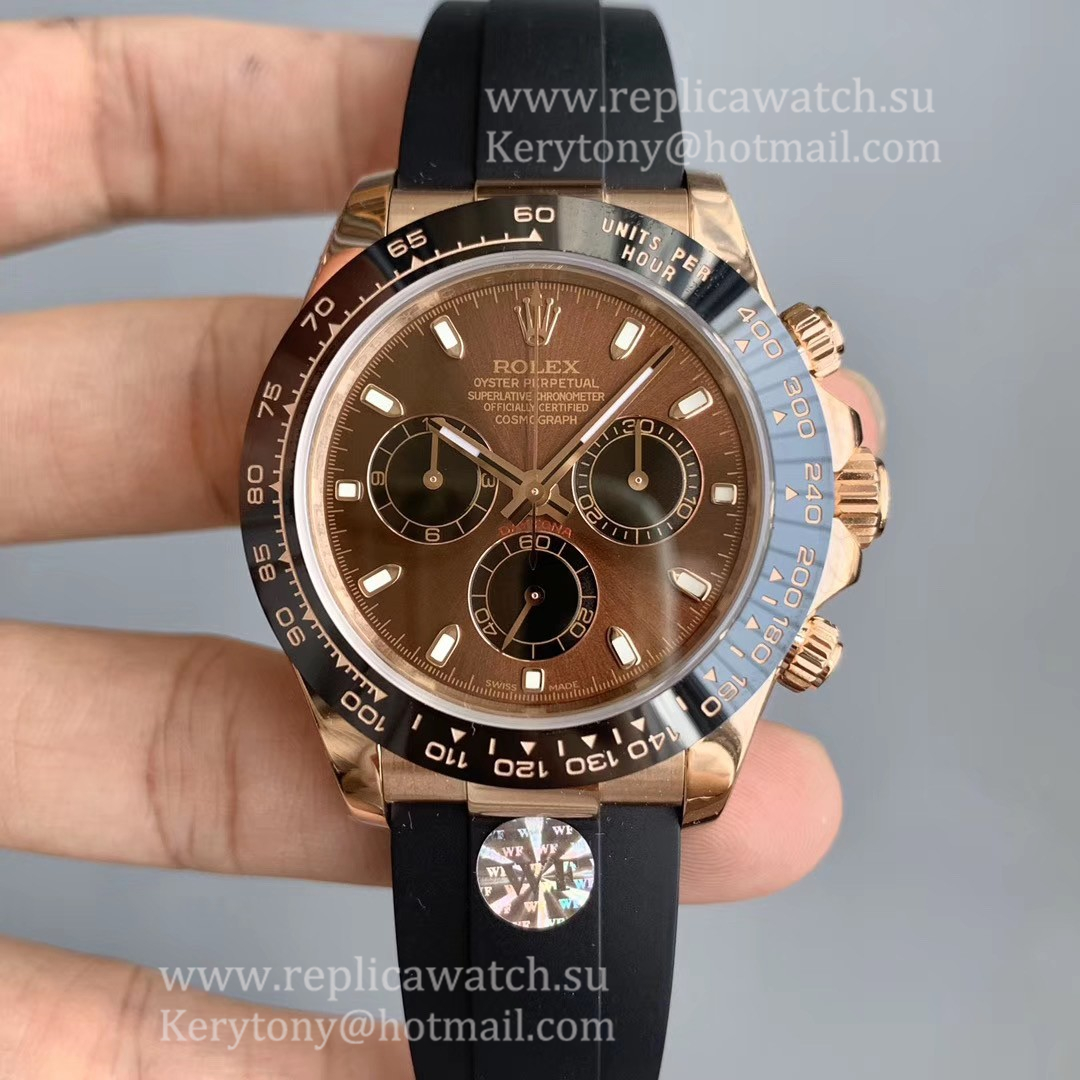 Copy R01ex Daytona  116515 LN WF 18K Rose Gold Chocolate Dial 7750