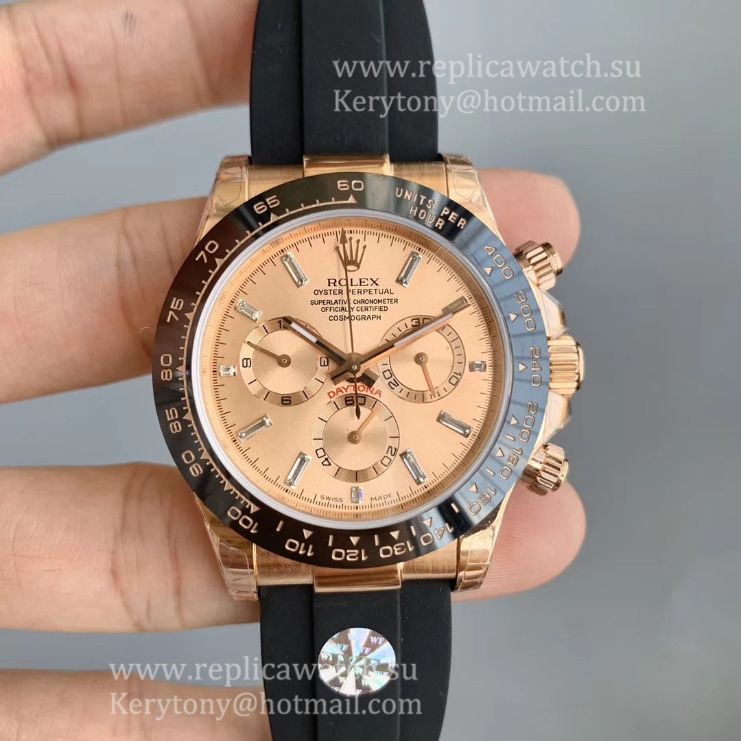 Replica R01ex Daytona  116515 LN WF 18K Rose Gold Gold Dial 7750