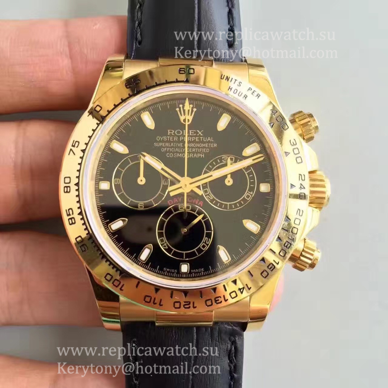 NEW Replica R01ex Daytona  116518 JHF Yellow Gold Black Dial 4130