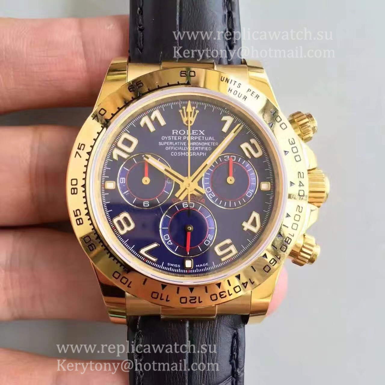 NEW Replica R01ex Daytona  116518 JHF Yellow Gold Blue Dial 4130