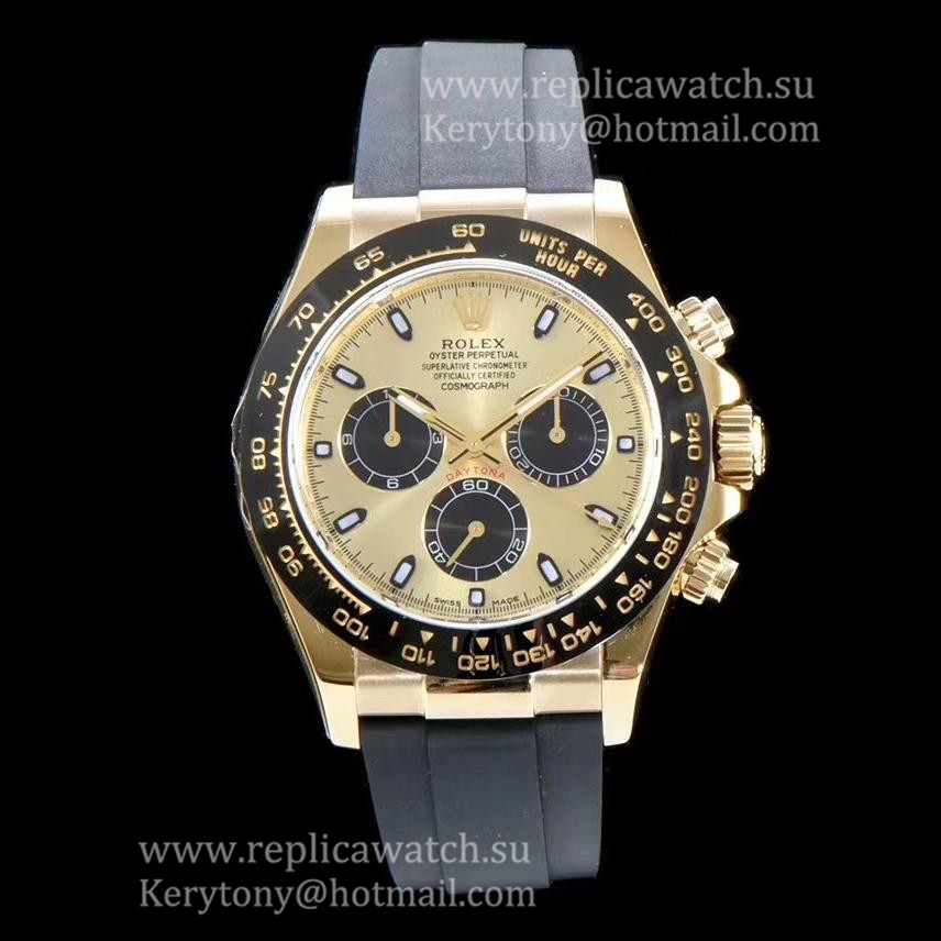 Replica R01ex Daytona 116518 LN ARF V2 Yellow Gold Champagne Dial 4130
