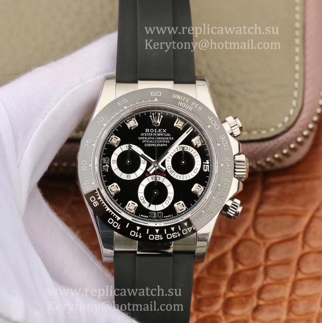 NEW Replica R01ex Daytona 116519 LN Noob Factory V3 SS 904L Black Dial 4130