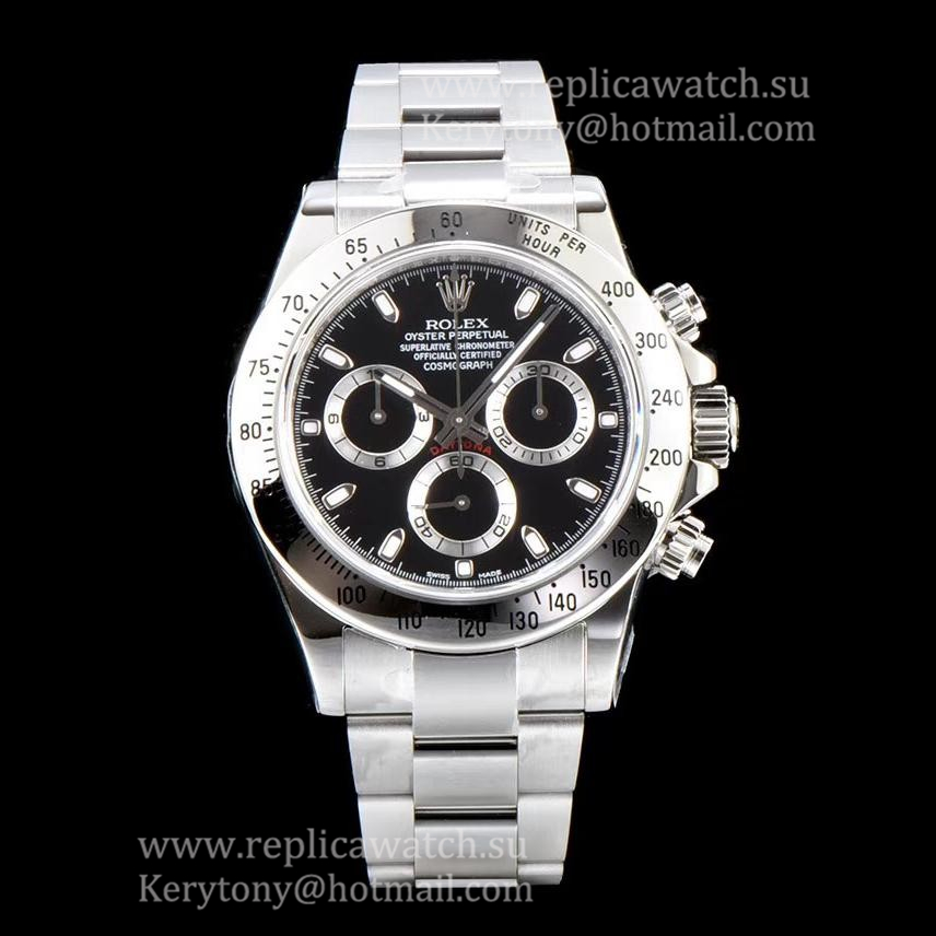 High Quality R01ex Daytona  116520 ARF V2 SS 904L Black Dial 4130