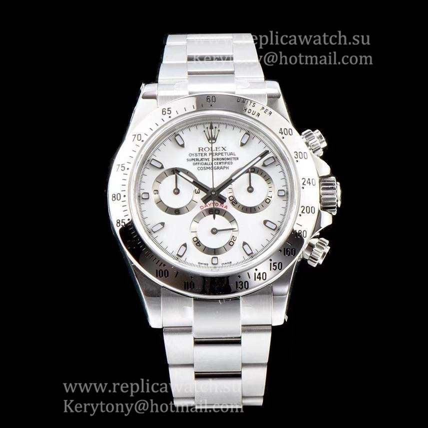 Perfect Replica R01ex Daytona  116520 ARF V2 SS 904L White Dial 4130