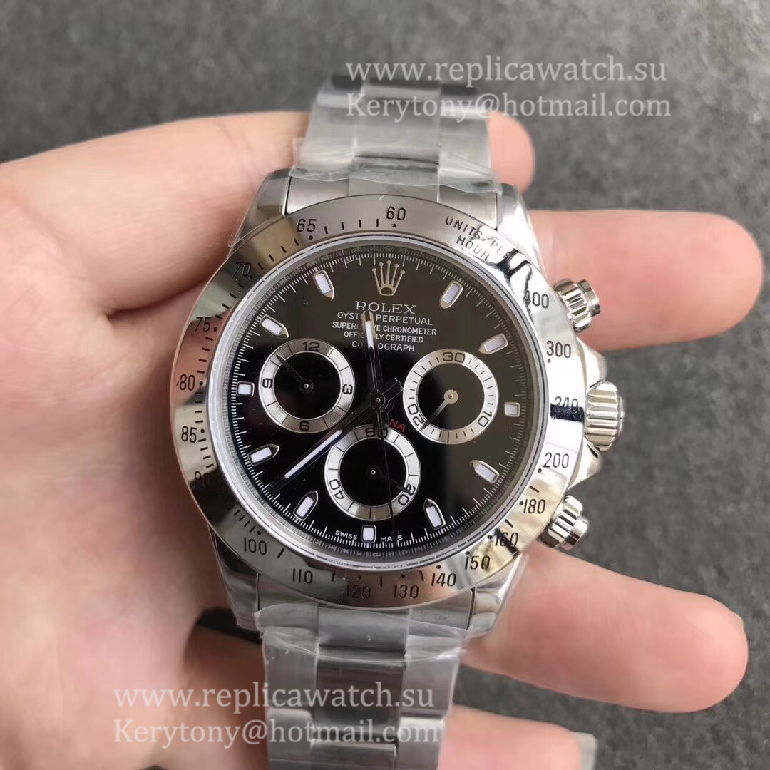 Copy R01ex Daytona  116520 Noob Factory SS Black Dial 7750