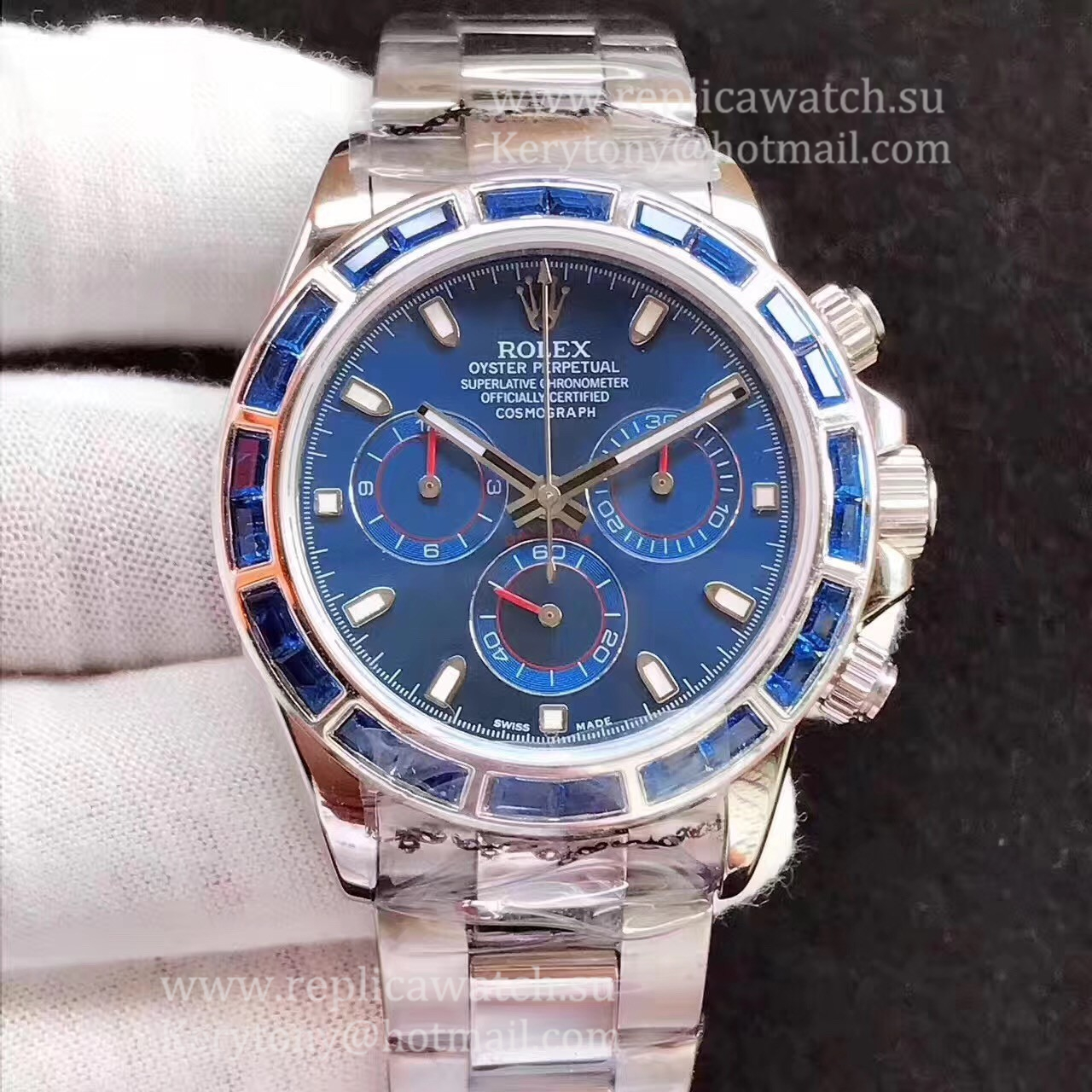 Replica R01ex Daytona  116599 JF SS & D1am0nds Blue Dial 7750