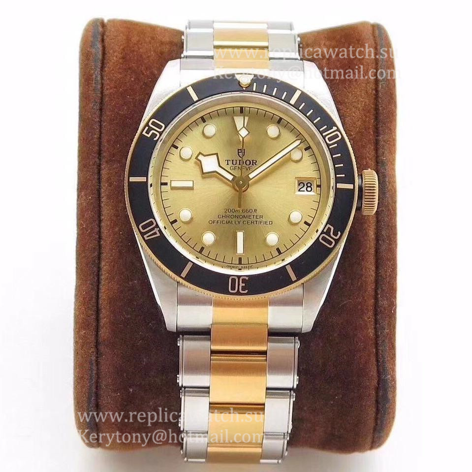 Replica Tudor Heritage Black Bay S&G M79733N-0004 ZF SS & Rose Gold Champagne Dial 2824