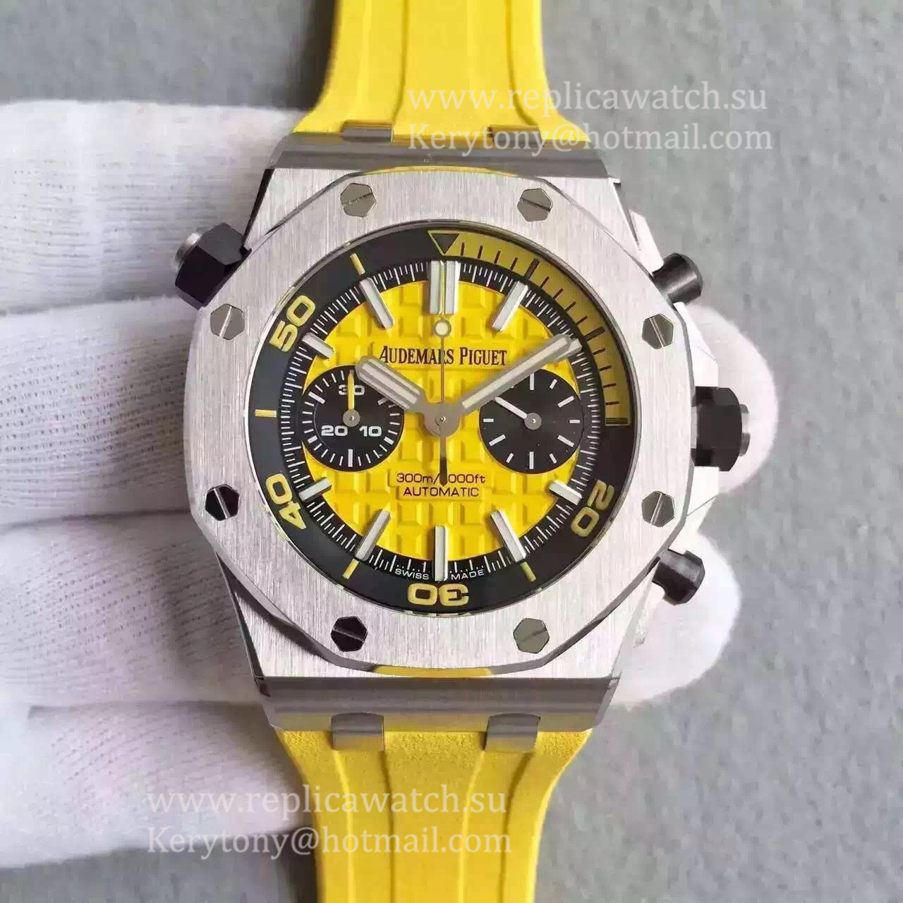 Copy Audemars P1g*et Royal Oak Offshore Diver Chrono 26703ST.OO.A051CA.01 JF SS Yellow Dial 3124