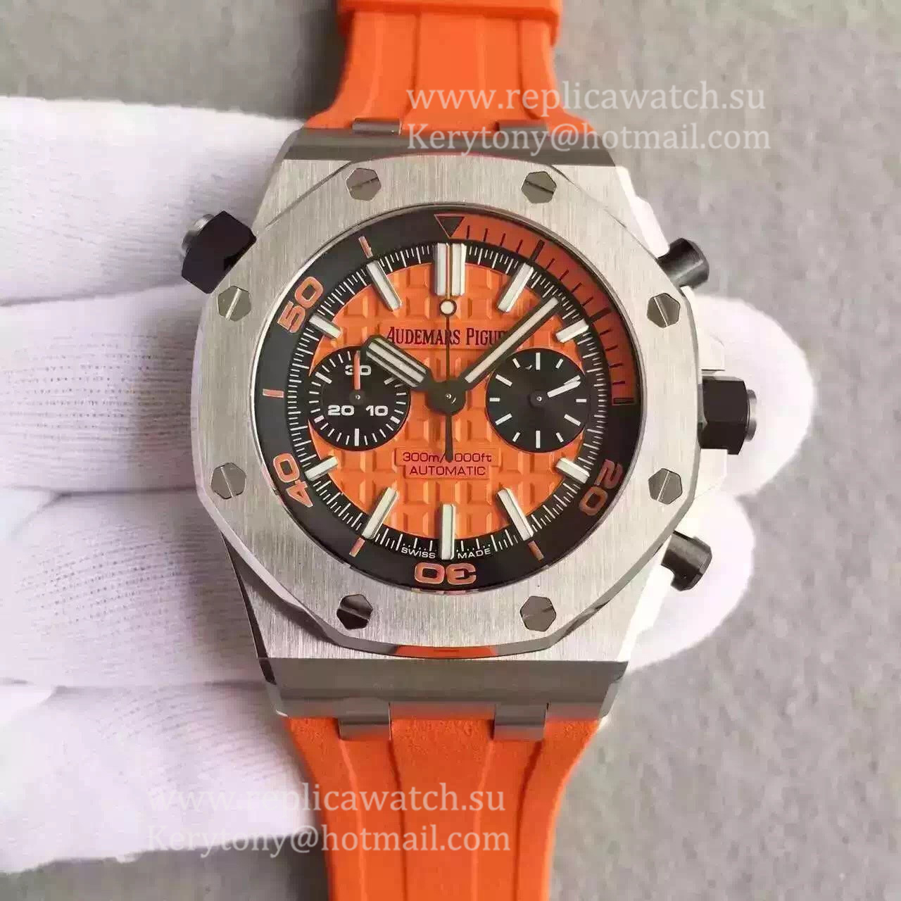 Perfect Replica Audemars Royal Oak Offshore Diver Chrono 26703ST.OO.A070CA.01 JF SS Orange Dial 3124