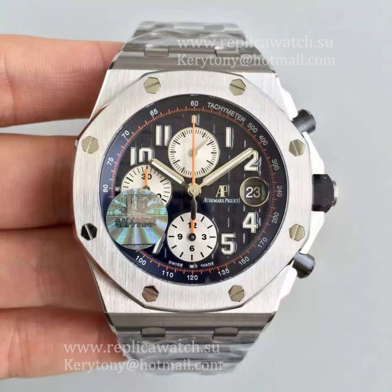 Perfect Replica Audemars Royal Oak Offshore Navy 26470ST.OO.A027CA.01 JF V2 SS Blue Dial 3126