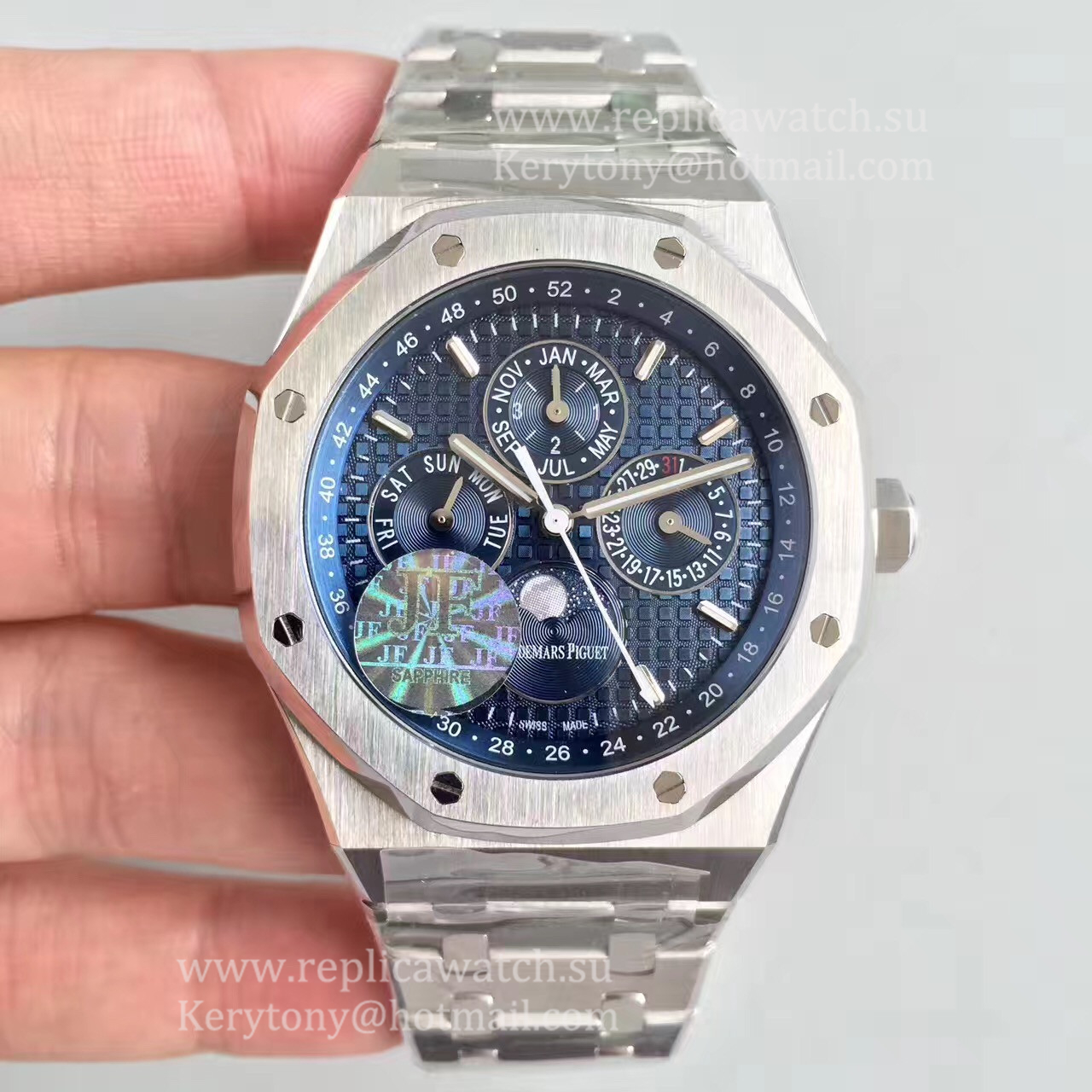Copy Audemars P1g*et Royal Oak Perpetual Calendar 41mm 26574ST.OO.1220ST.02 JF SS Blue Dial 5134