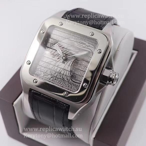 High Quality Ca*t1er Santos WM505014 45mm WWF SS Eagle Dial 9611MC