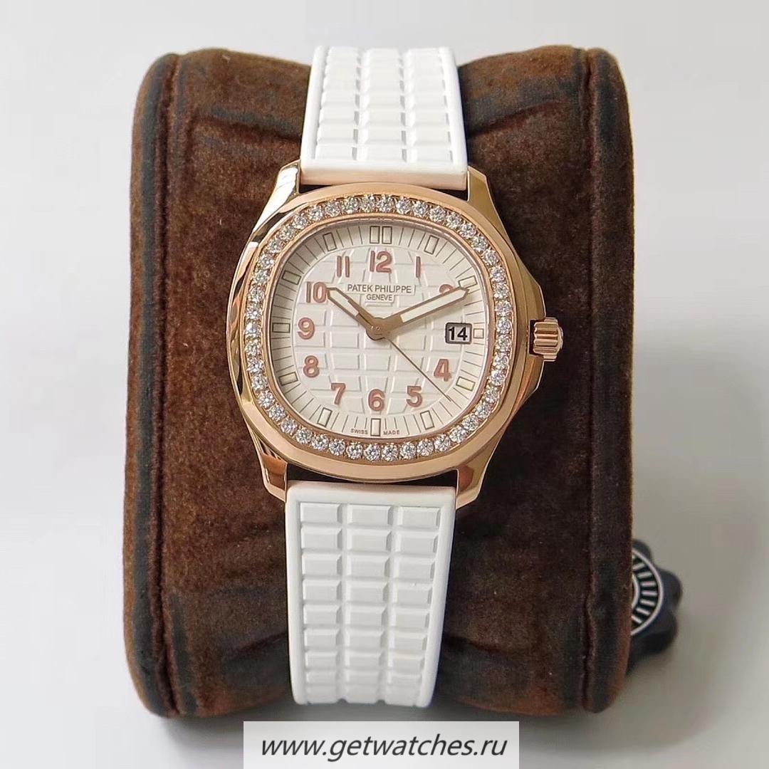 Fake Pat*k Phi1i*pe Aquanaut Luce Ladies 5067A PPF Rose Gold & D1am0nds White Dial E23-250SC