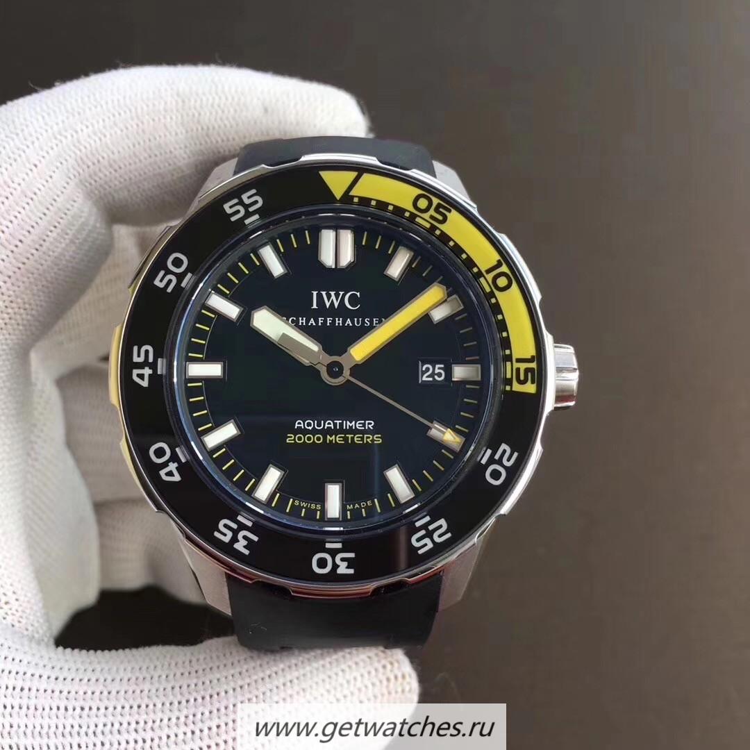 Perfect Replica IWC Aquatimer Automatic 2000 IW356802 ZZF SS Black Dial M9015