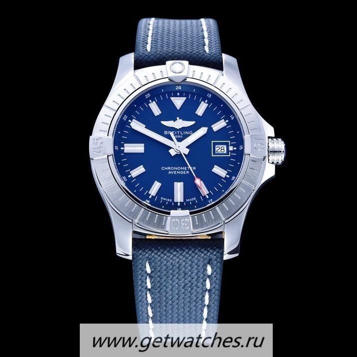 Fake Breitling Avenger Automatic 43mm GF SS Blue Dial Blue Nylon Strap 2824
