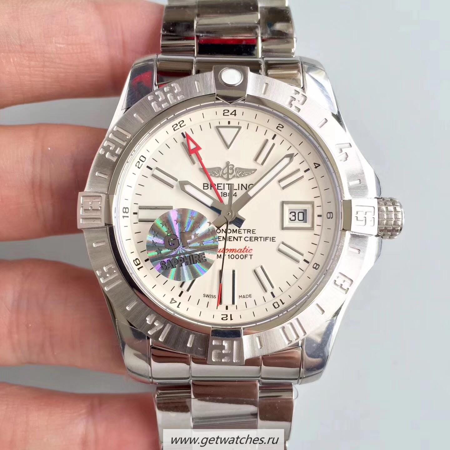 Copy Breitling Avenger II GMT A329G78PSS GF SS White Dial 2836