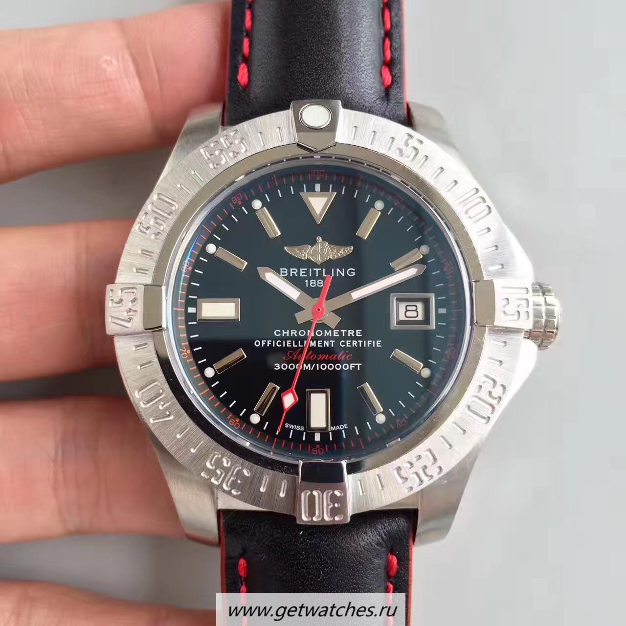 Perfect Replica Breitling Avenger II Seawolf A1733110/BC30/435X/A20BASA.1 Noob Factory SS Black Dial 2836