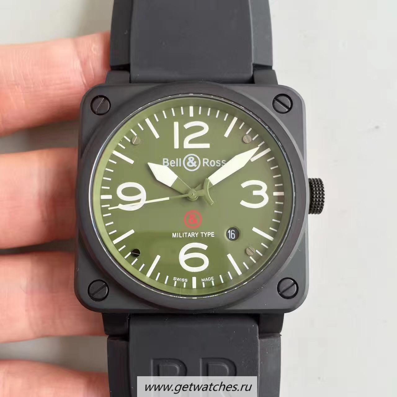 Fake Bell & Ross Aviation Military Type BR 03-92 ZF PVD Green Dial M9015