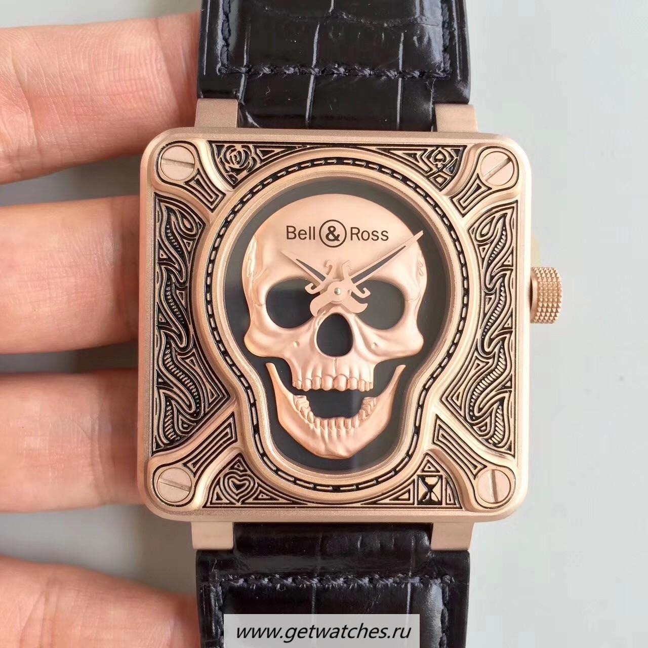 Copy Bell & Ross BR 01 Skull Bronze Noob Factory Bronze Black Dial M9015