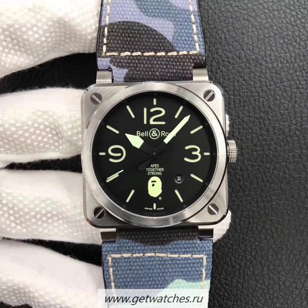 High Quality Bell & Ross BR 03-92 Steel Bape Noob Factory V3 SS Black Apes Dial M9015