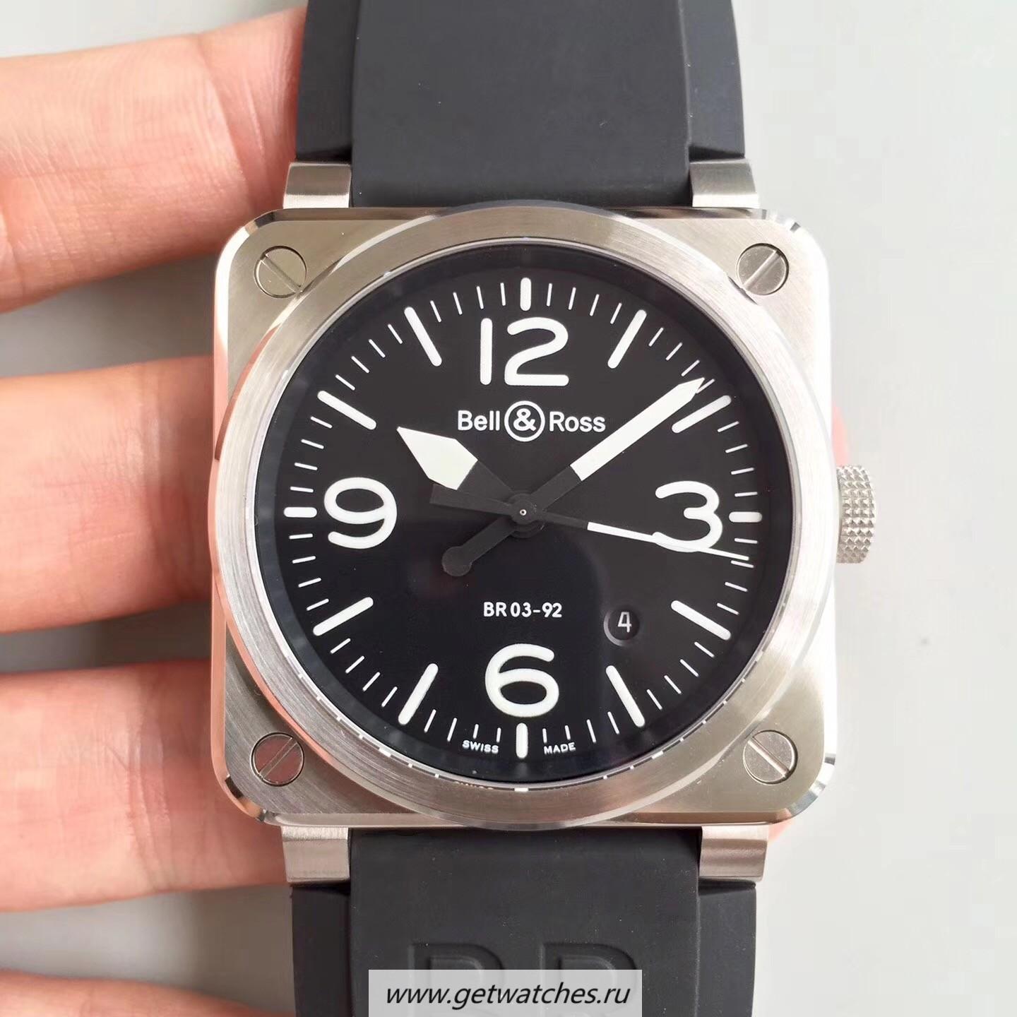 Copy Bell & Ross BR 03-92 Steel Noob Factory SS Black Dial M9015