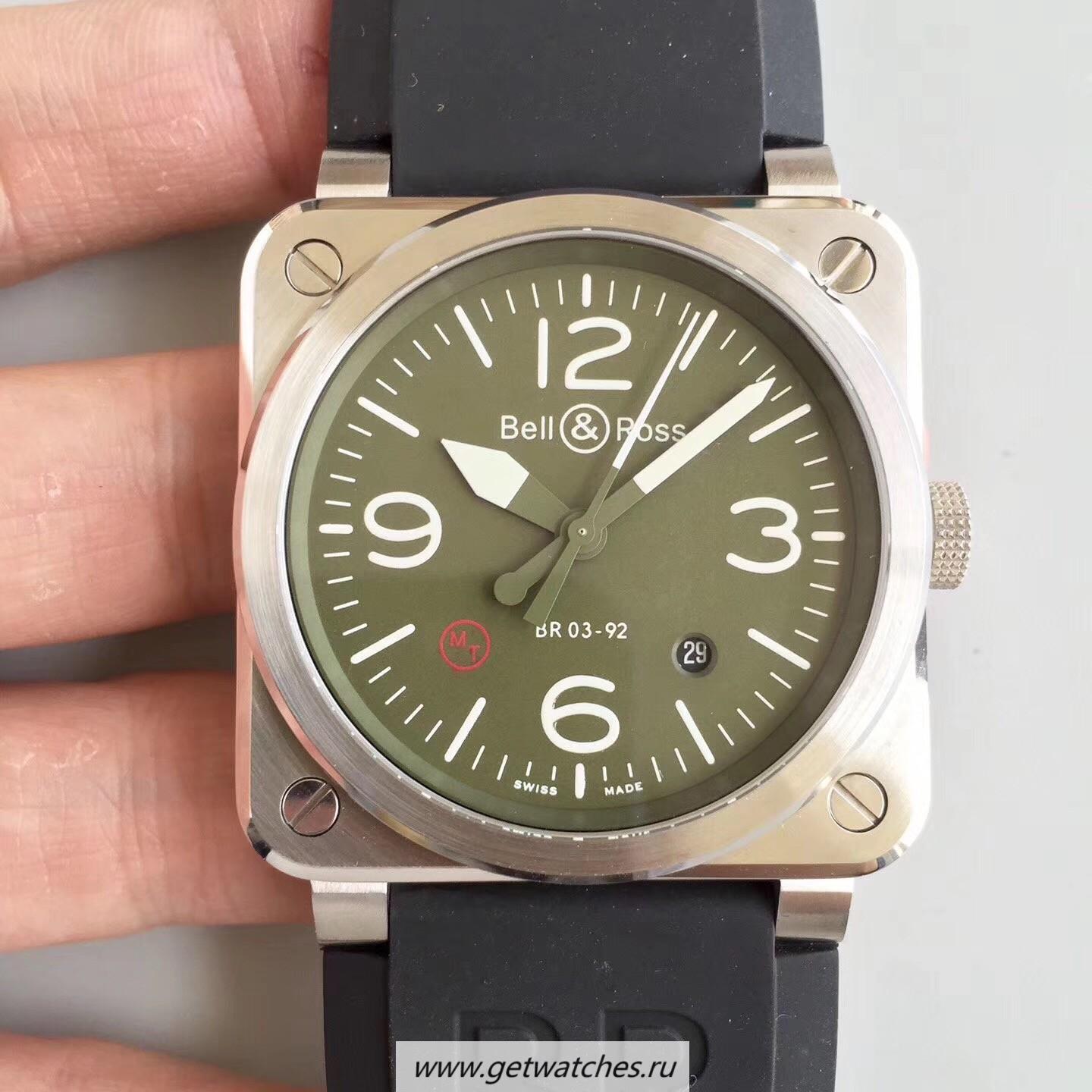 Fake Bell & Ross BR 03-92 Steel Noob Factory SS Green Dial M9015