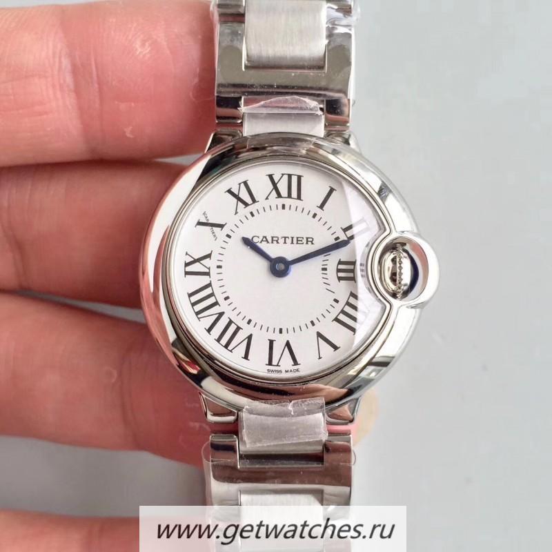 High Quality Ca*t1er Ballon Bleu 28mm W69010Z4 TWF SS White Dial Ronda Quartz