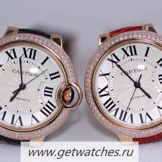 Copy Ca*t1er Ballon Bleu 36mm Rose Gold Silver Dial 2688