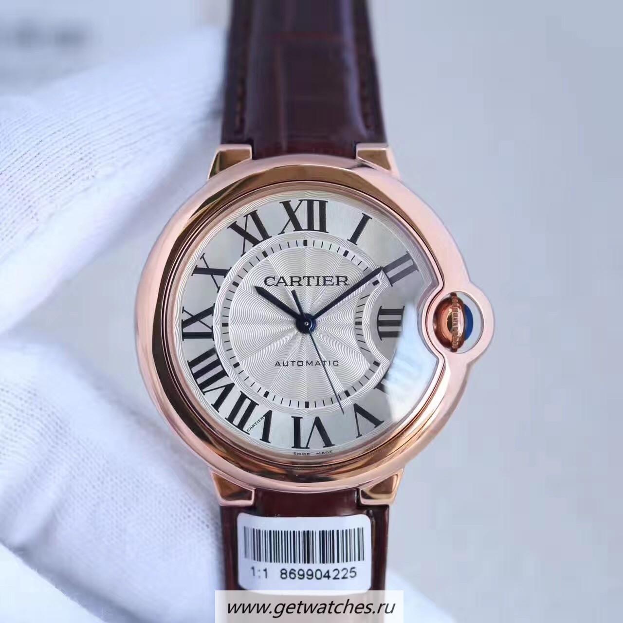 Fake Ca*t1er Ballon Bleu 36mm W6900456 V9F Rose Gold Silver Dial 2688-2