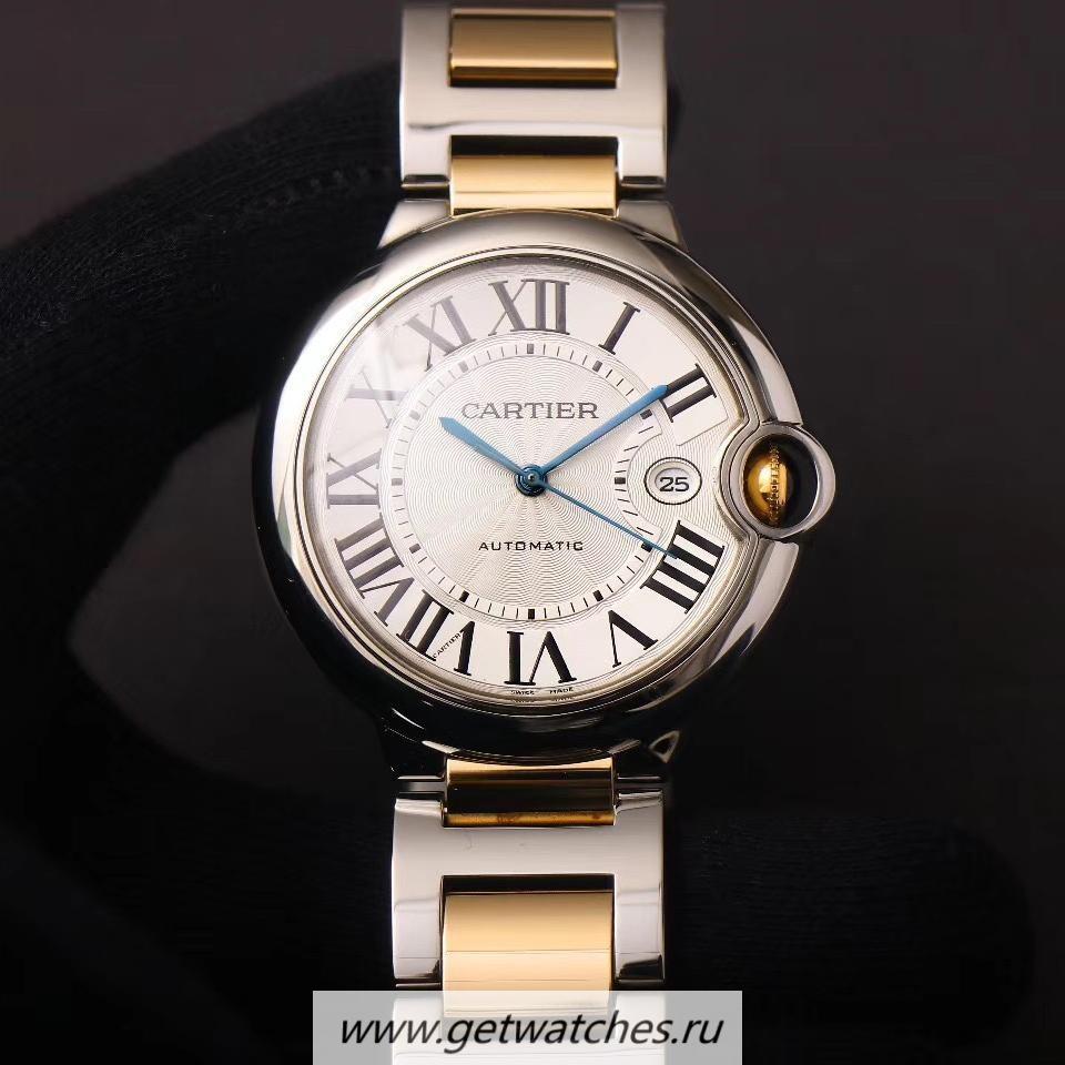 Perfect Replica Ca*t1er Ballon Bleu 42mm V9F SS & 24K Yellow Gold Silver Dial Cal. 1847