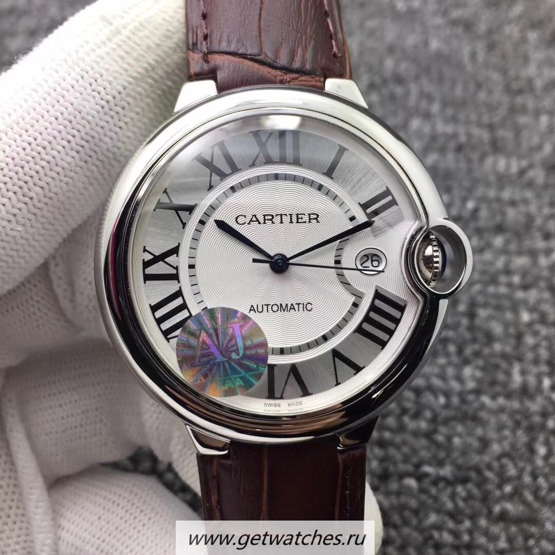 Perfect Replica Ca*t1er Ballon Bleu 42mm W6901351 AJF SS Silver Dial 2824