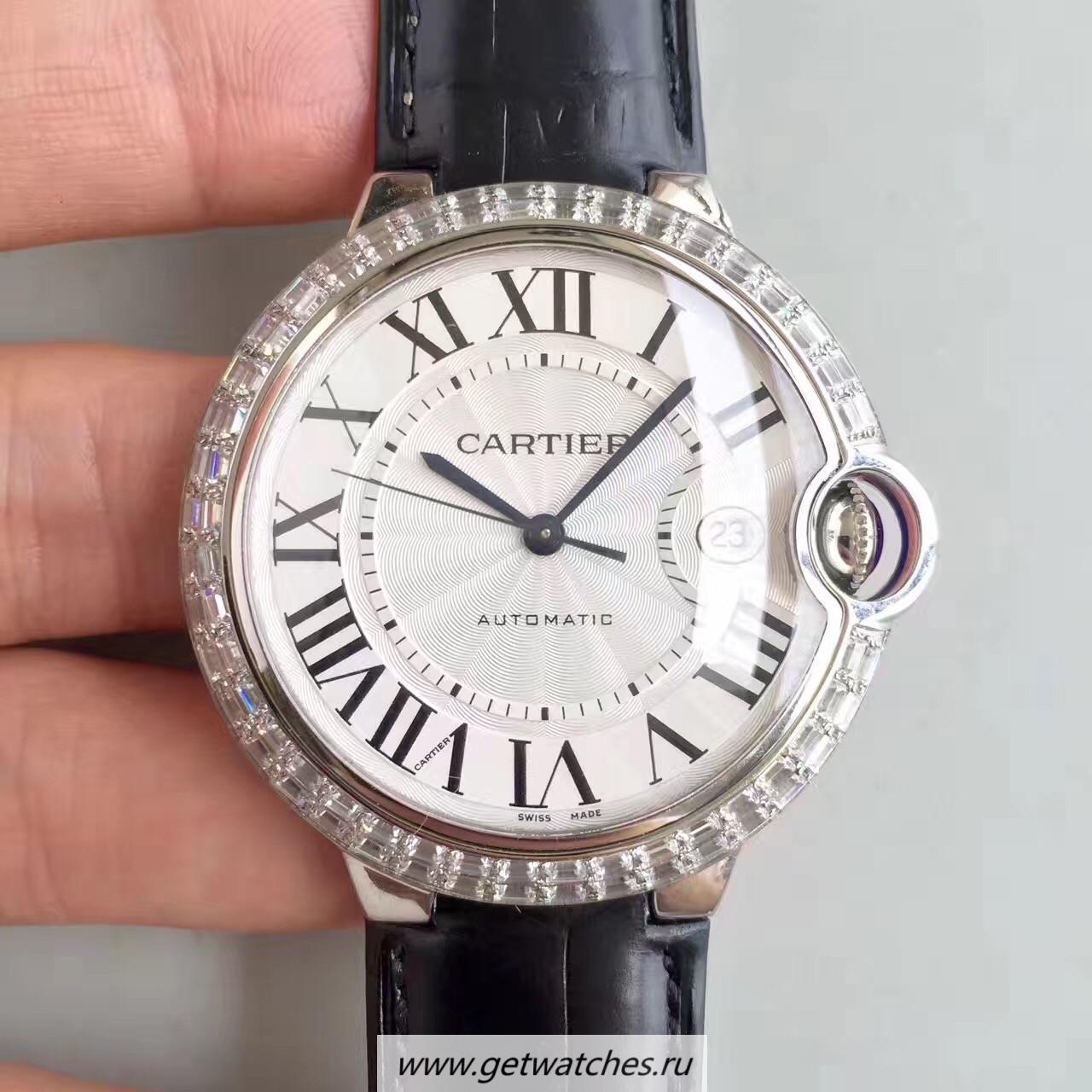 NEW Replica Ca*t1er Ballon Bleu 42mm WE900951 HBB V6F SS & D1am0nds White Dial 2824