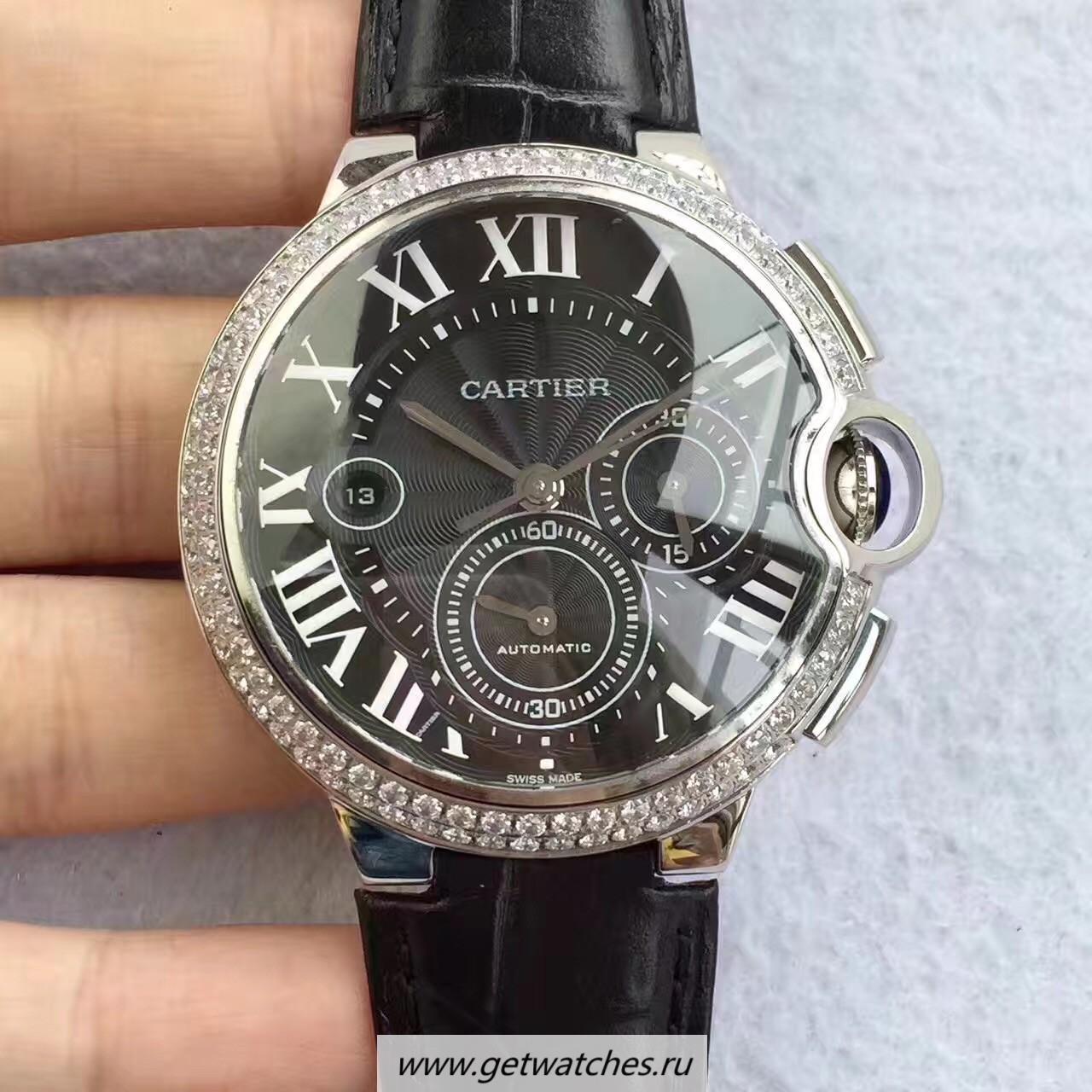 Best Price Ca*t1er Ballon Bleu Chrono WE902002 Noob Factory SS & D1am0nds Black Dial 8101 MC