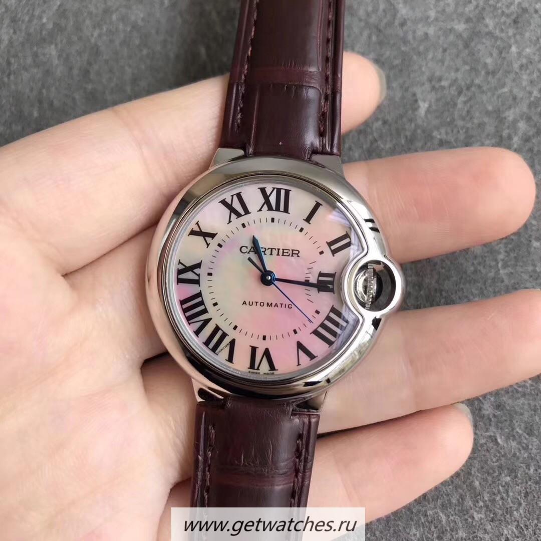 Shop Ca*t1er Ballon Bleu Ladies 33mm WSBB0002 CRF SS Pink Mother Of Pearl Dial Calibre 076