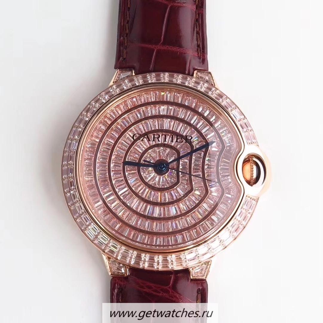 High Quality Ca*t1er Ballon Bleu T D1am0nd Noob Factory Rose Gold D1am0nd Dial M9015