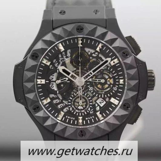 Copy Hublot Big Bang Depeche Mode Black Ceramic Skeleton Dial HUB4100