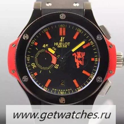 Fake Hublot Big Bang Red Devil Manchester PVD Black Dial HUB4100