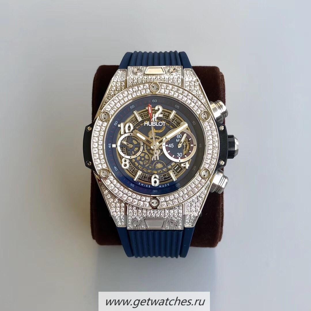 Replica Hublot Big Bang Unico 45mm OXF SS & D1am0nd Blue Dial HUB1242