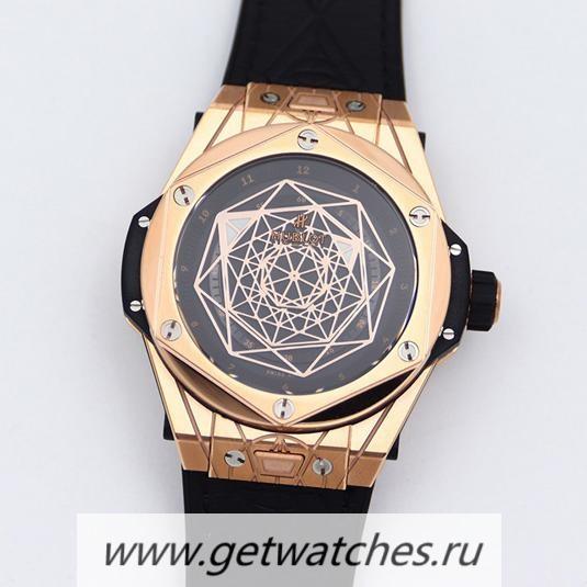 Fake Hublot Big Bang Unico Sang Bleu HRF Rose Gold Black Dial HUB1213